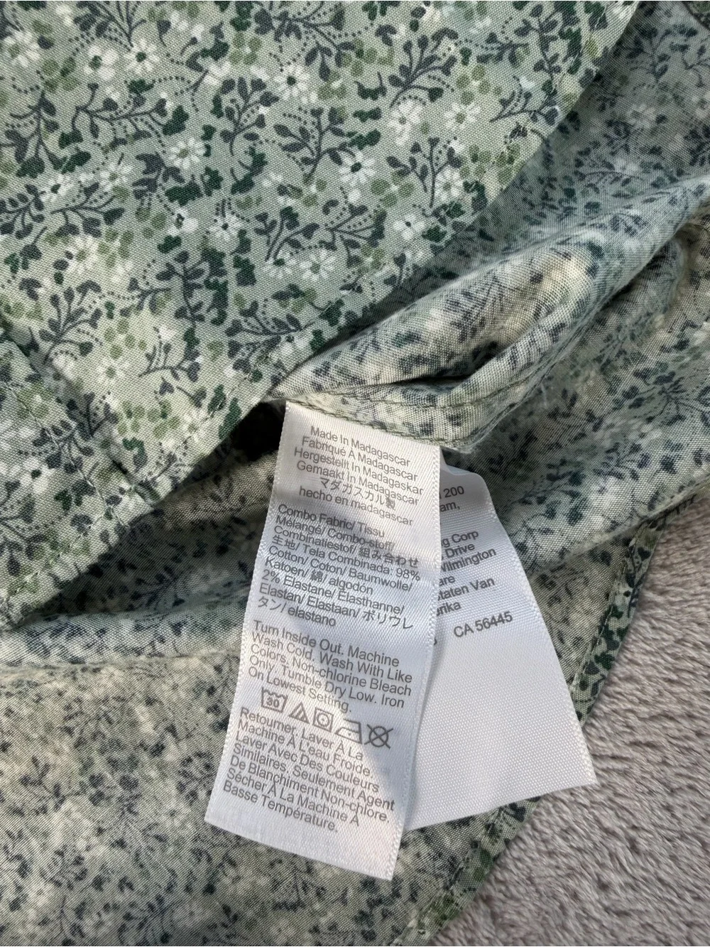 J.Crew Mens Casual Floral Button Down Shirt S Green Slim Untucked Flex Washed